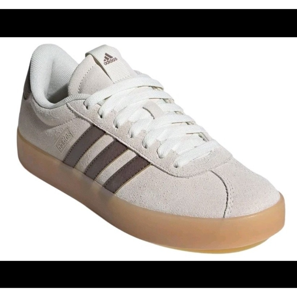 adidas VL Court 3.0 Off White Earth Strata Gum Suede Sneakers ID9063 Men's 9.5